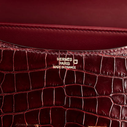 愛馬仕 Constance Mini 勃根地紅 Moyen 鱷魚皮