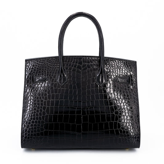 愛馬仕 Birkin 30 Sellier 黑色 Porosus 鱷魚皮