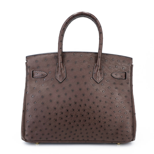 愛馬仕 Birkin 30 Marron Fonce 鴕鳥皮