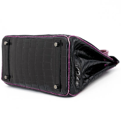 愛馬仕 Birkin 30 黑色海葵亮面尼羅鱷皮