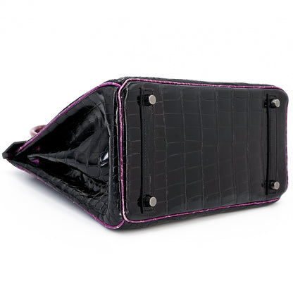 愛馬仕 Birkin 30 黑色海葵亮面尼羅鱷皮