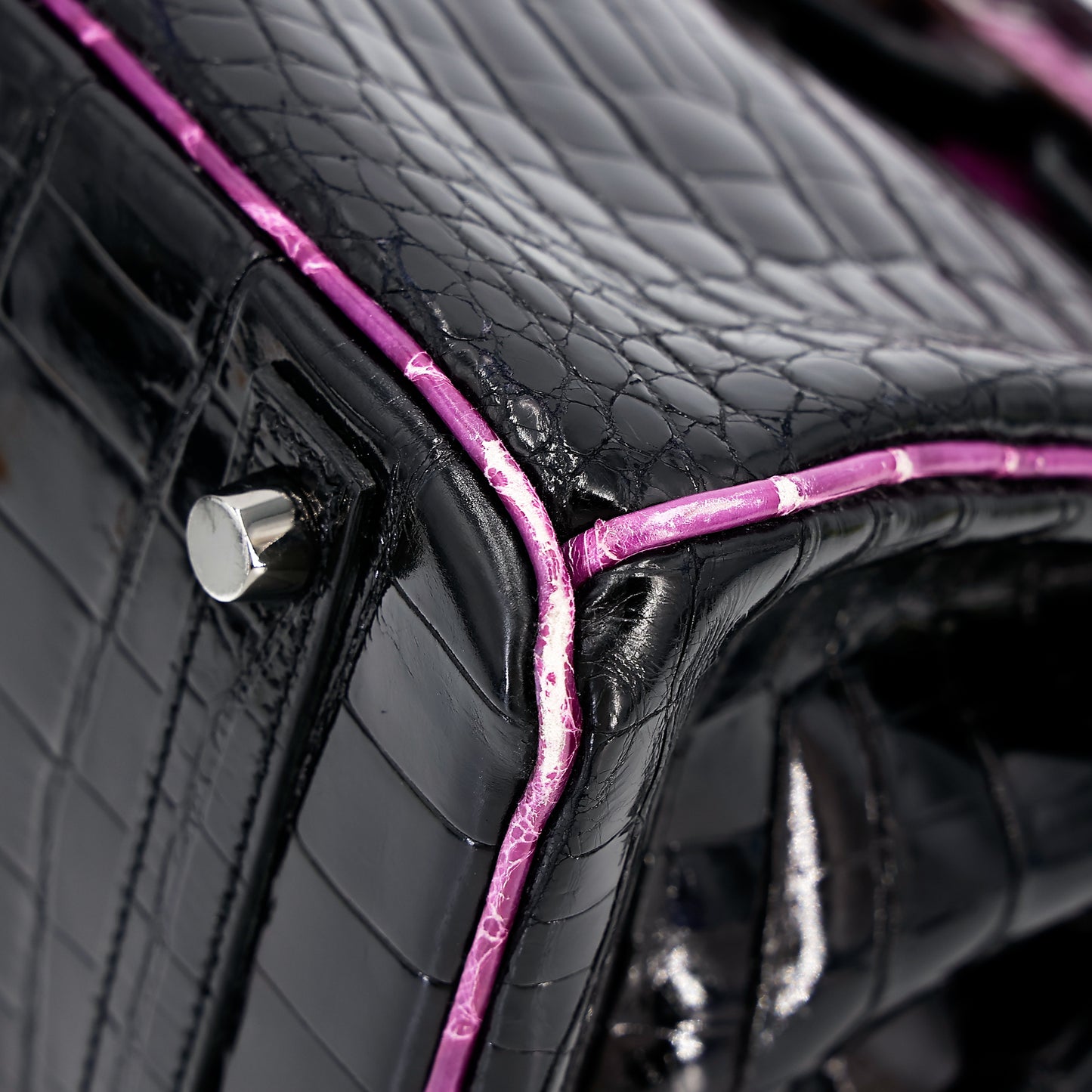 愛馬仕 Birkin 30 黑色海葵亮面尼羅鱷皮