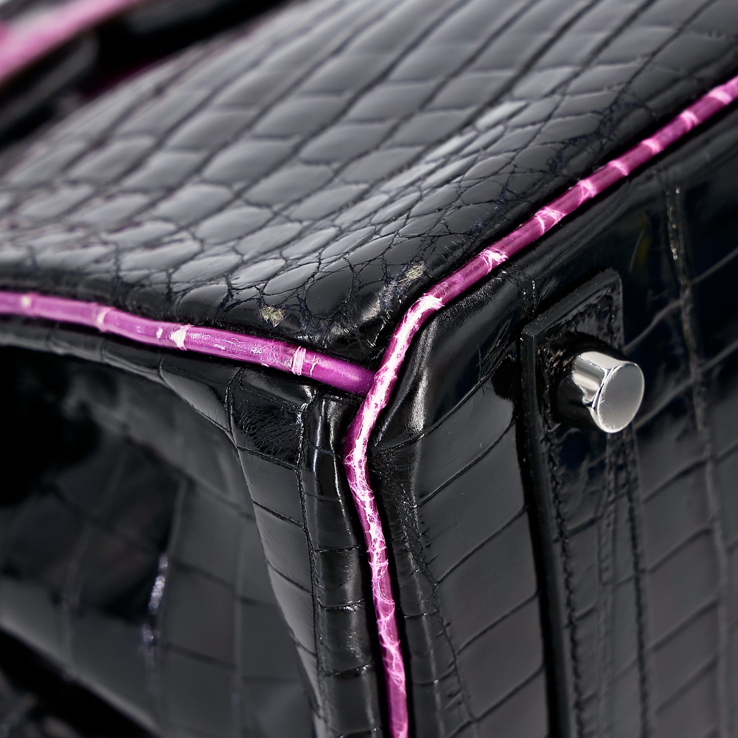 愛馬仕 Birkin 30 黑色海葵亮面尼羅鱷皮