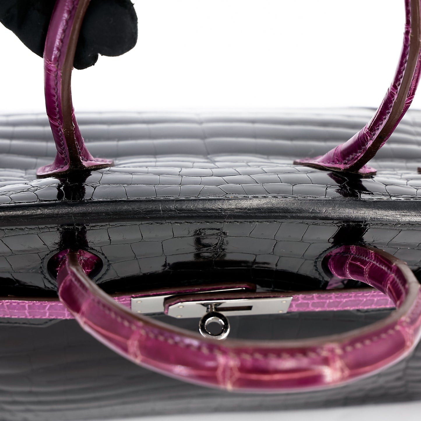 愛馬仕 Birkin 30 黑色海葵亮面尼羅鱷皮