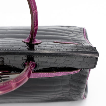 愛馬仕 Birkin 30 黑色海葵亮面尼羅鱷皮