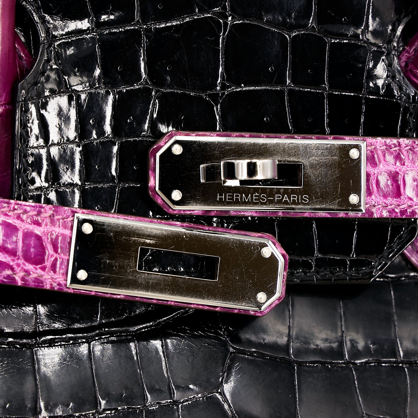 愛馬仕 Birkin 30 黑色海葵亮面尼羅鱷皮