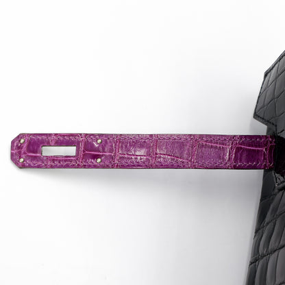 愛馬仕 Birkin 30 黑色海葵亮面尼羅鱷皮