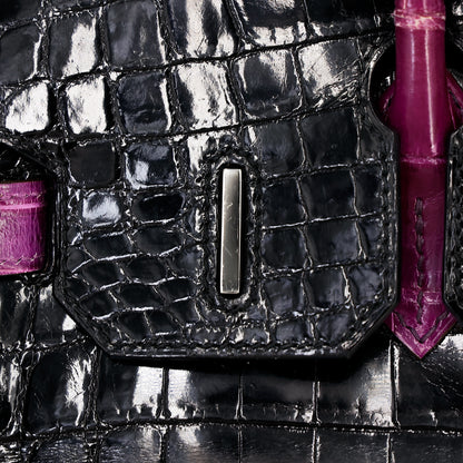 愛馬仕 Birkin 30 黑色海葵亮面尼羅鱷皮