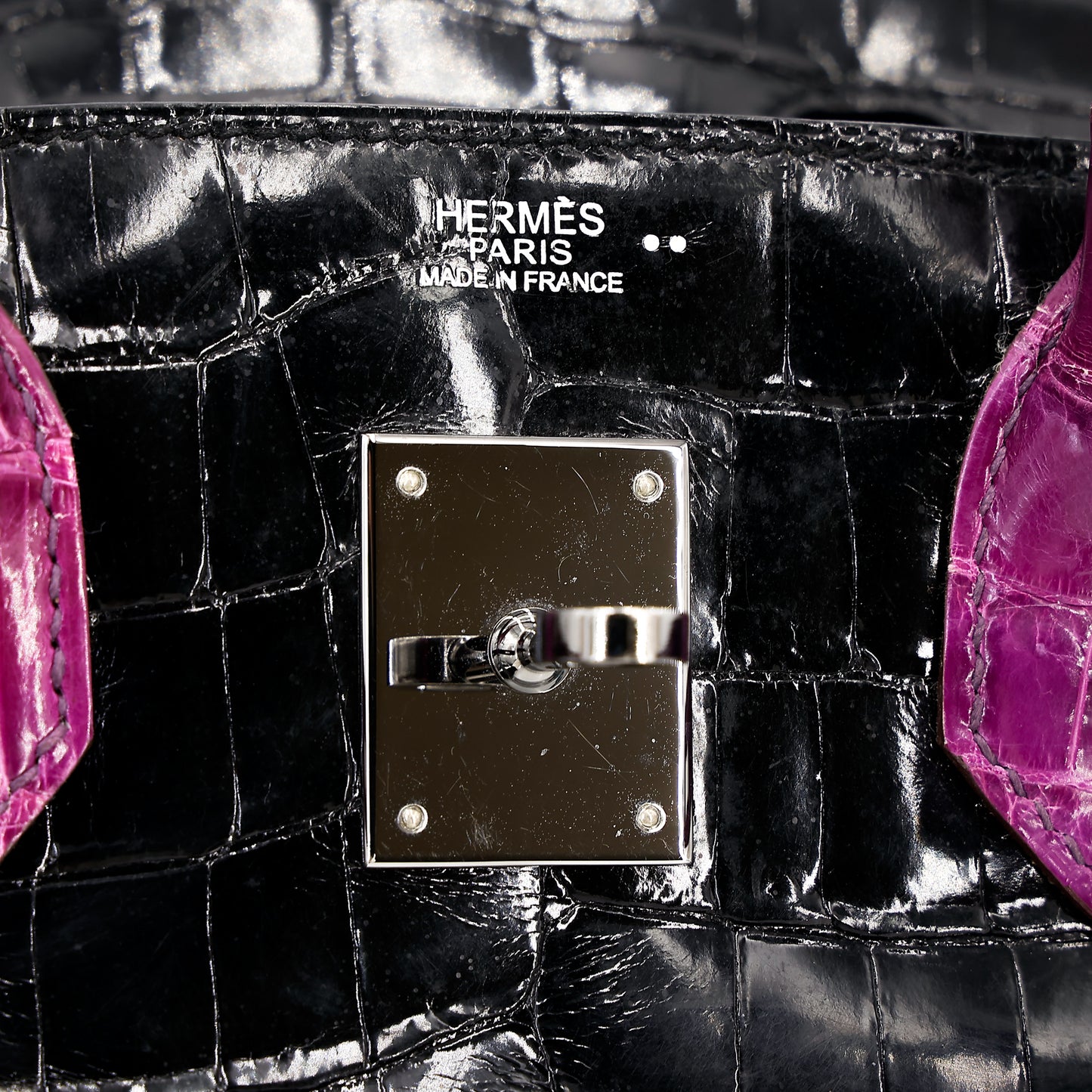 愛馬仕 Birkin 30 黑色海葵亮面尼羅鱷皮