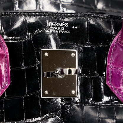 愛馬仕 Birkin 30 黑色海葵亮面尼羅鱷皮