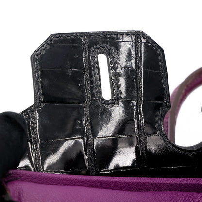 愛馬仕 Birkin 30 黑色海葵亮面尼羅鱷皮