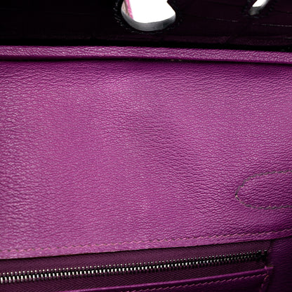 愛馬仕 Birkin 30 黑色海葵亮面尼羅鱷皮