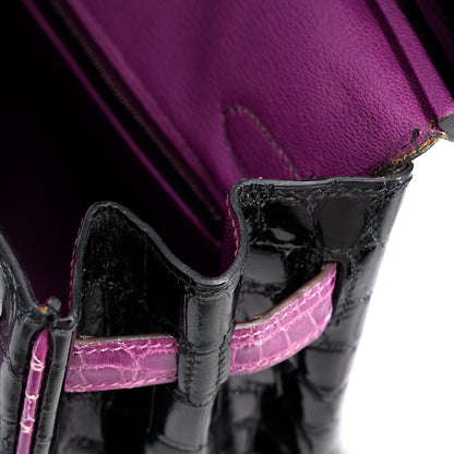 愛馬仕 Birkin 30 黑色海葵亮面尼羅鱷皮