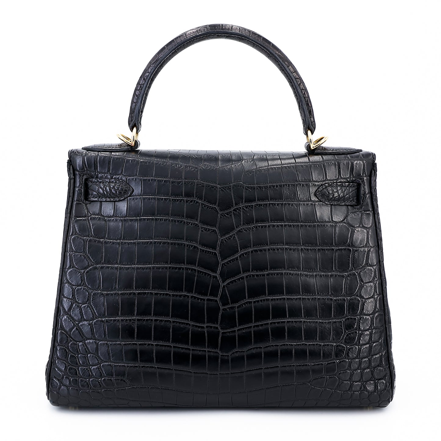 愛馬仕 Kelly 28 黑色霧面尼羅鱷魚皮