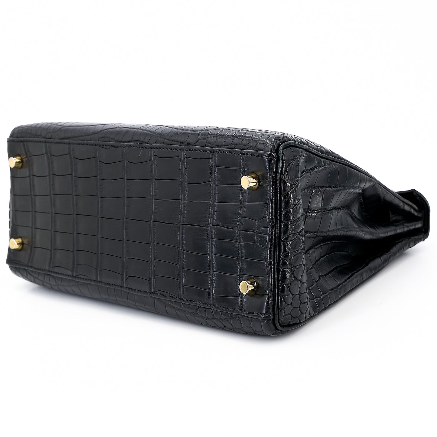 愛馬仕 Kelly 28 黑色霧面尼羅鱷魚皮