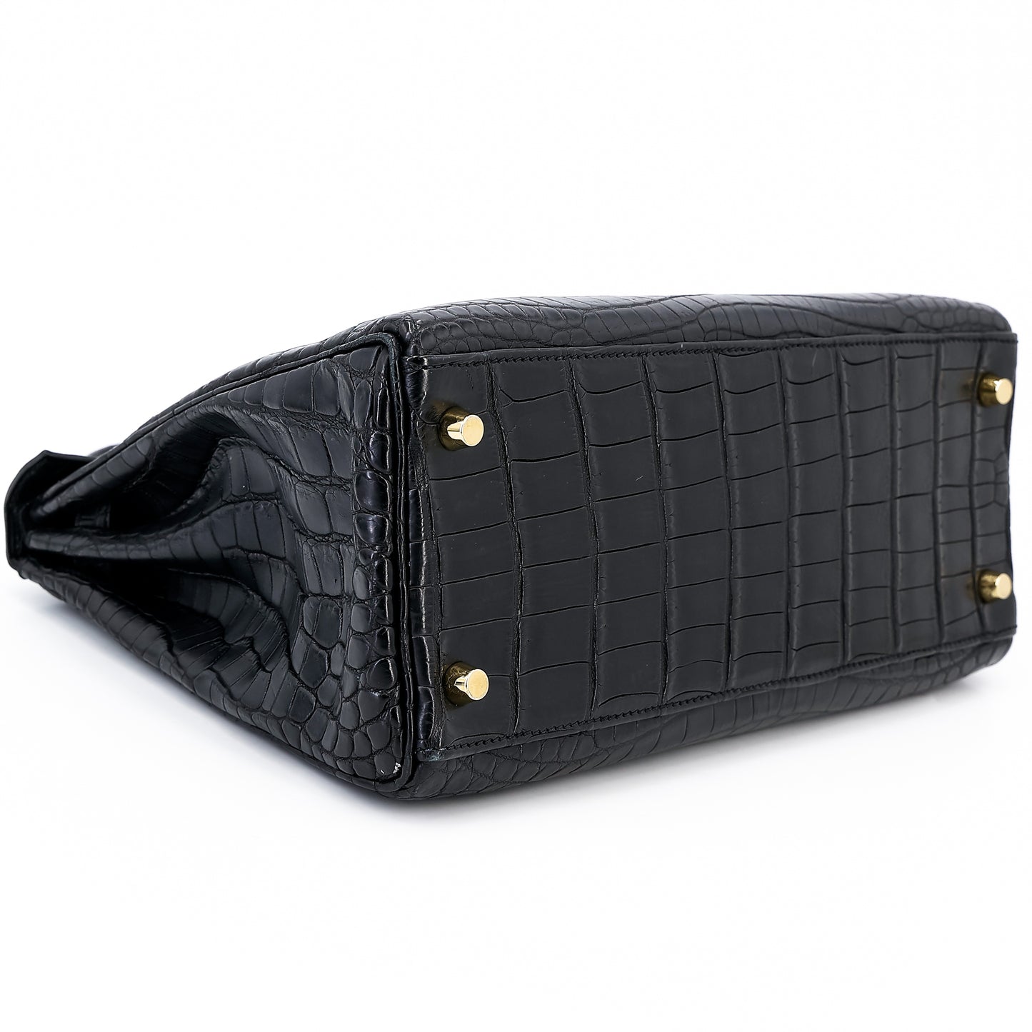 愛馬仕 Kelly 28 黑色霧面尼羅鱷魚皮