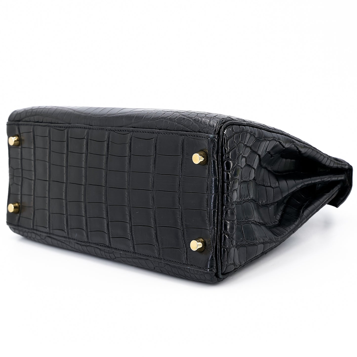 愛馬仕 Kelly 28 黑色霧面尼羅鱷魚皮