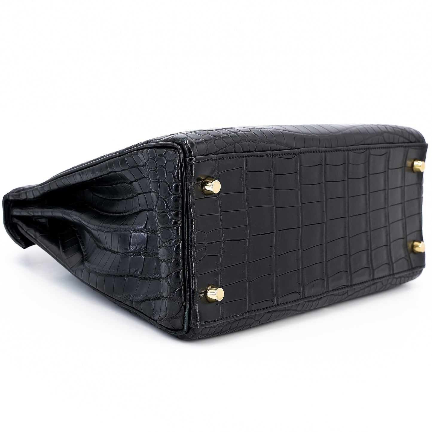 愛馬仕 Kelly 28 黑色霧面尼羅鱷魚皮