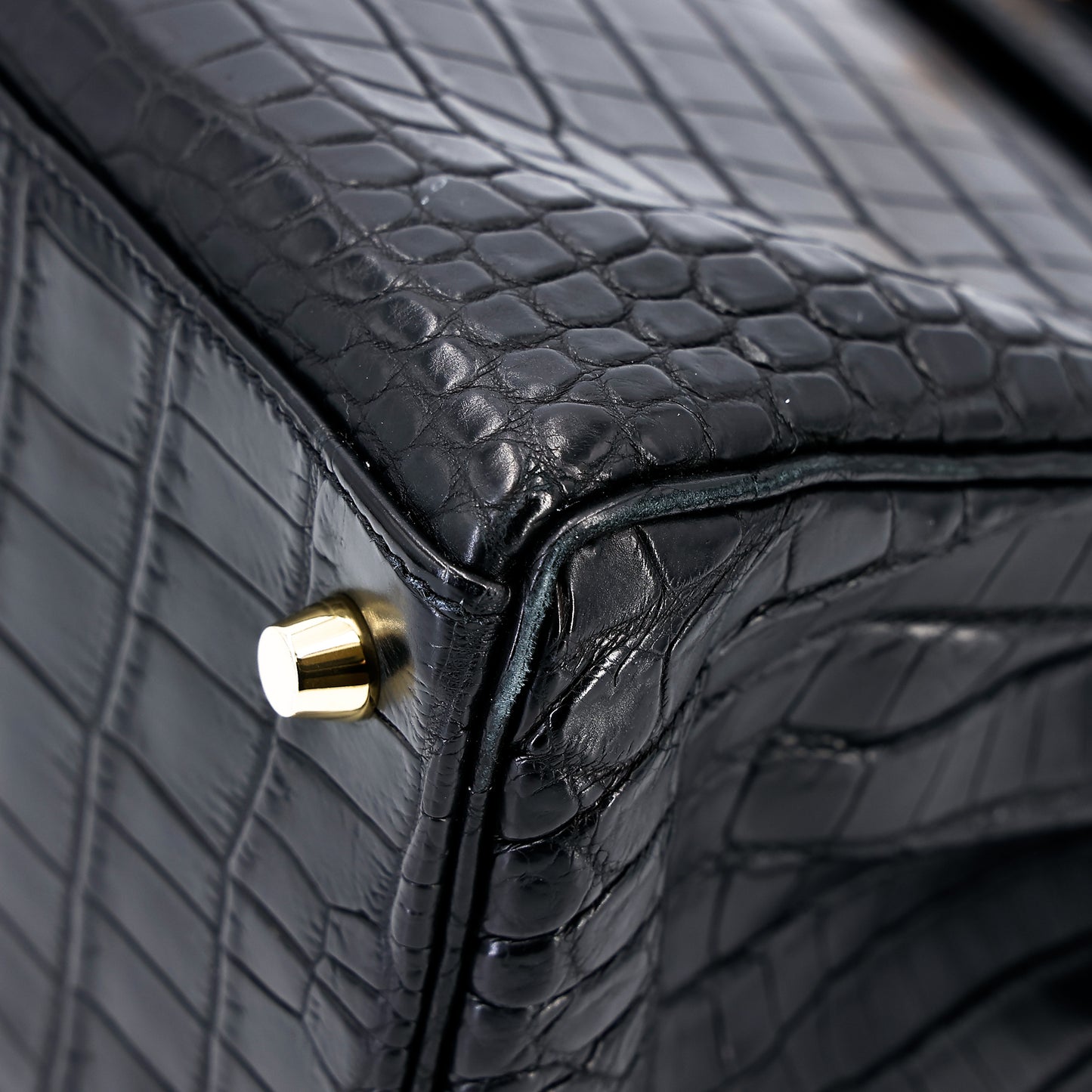 愛馬仕 Kelly 28 黑色霧面尼羅鱷魚皮