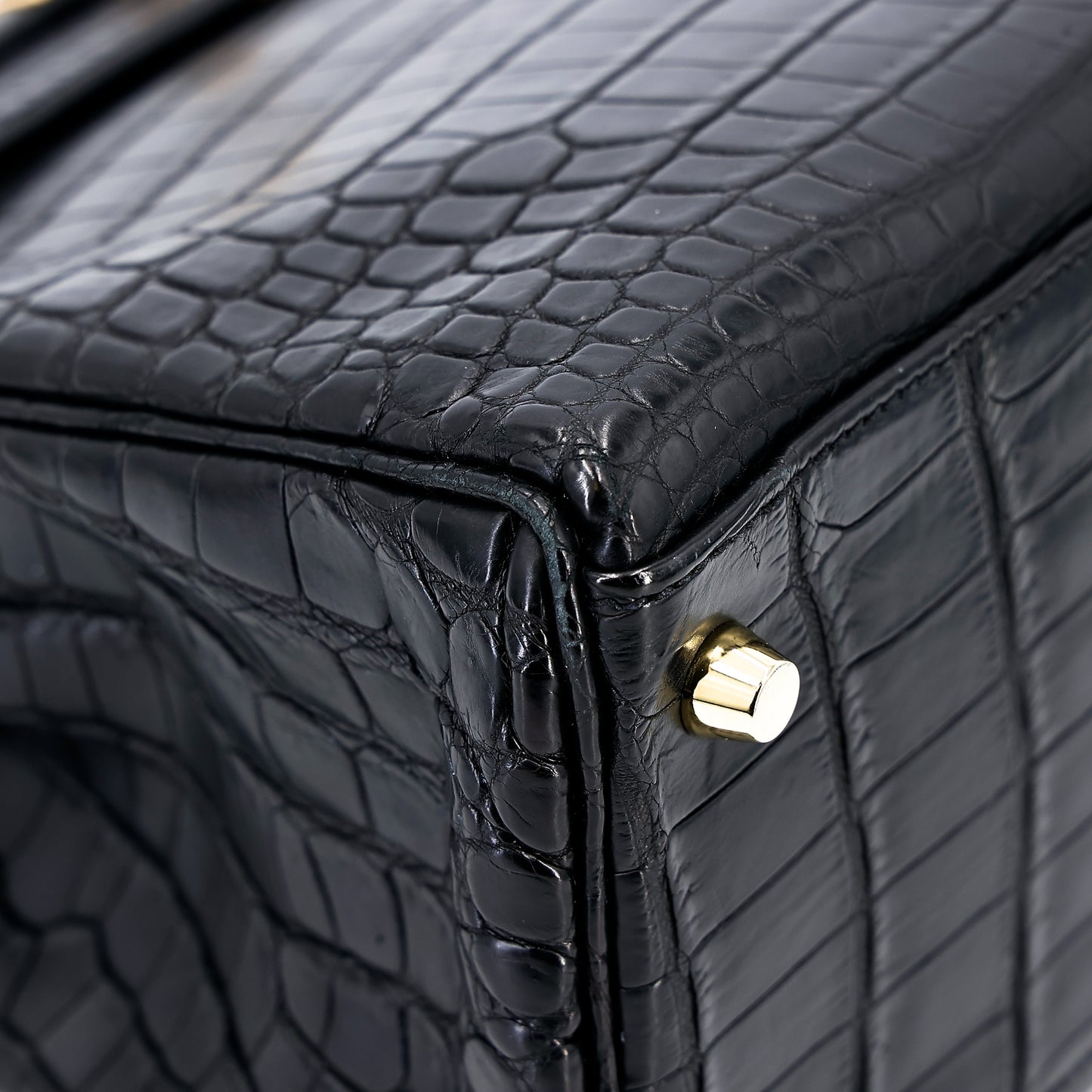 愛馬仕 Kelly 28 黑色霧面尼羅鱷魚皮