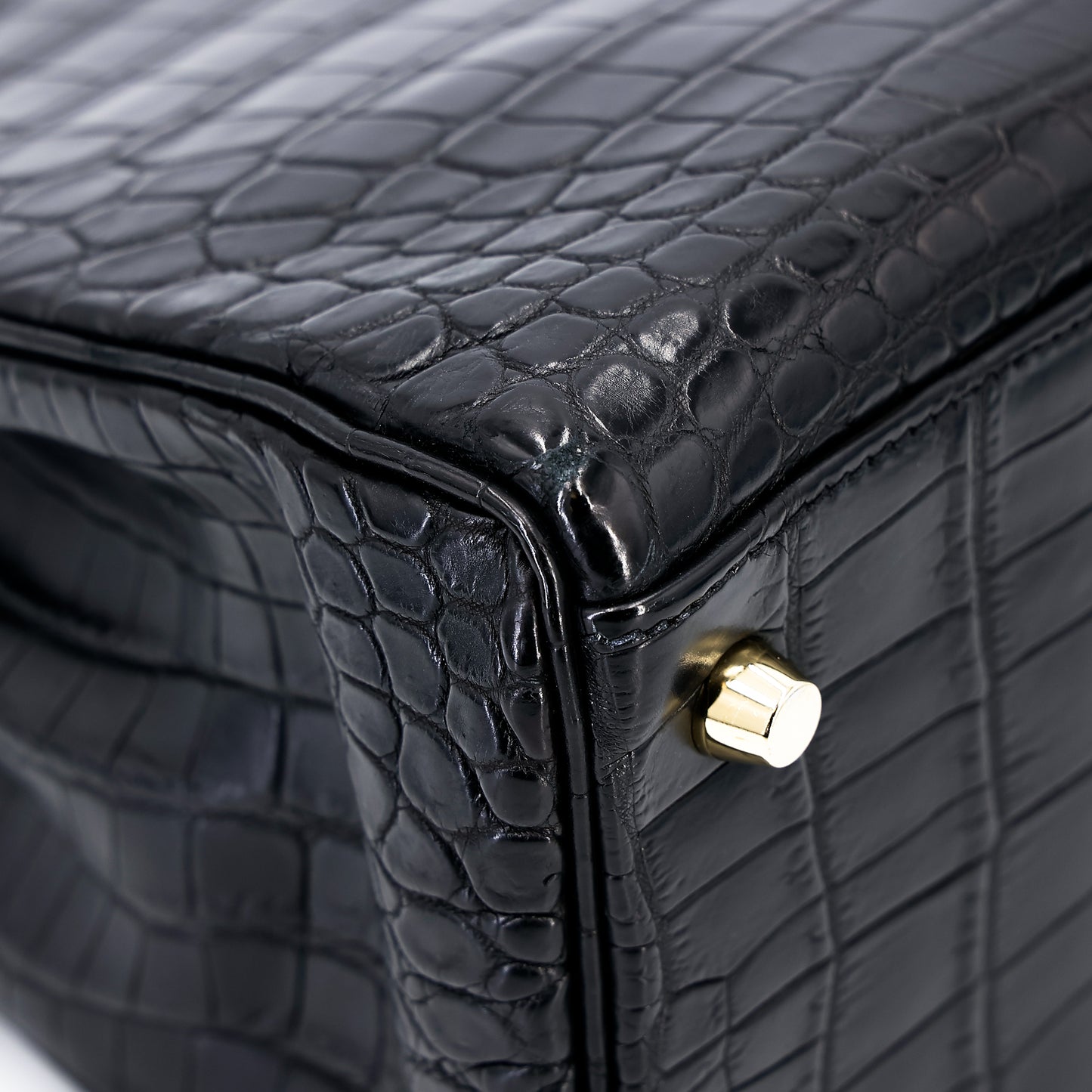 愛馬仕 Kelly 28 黑色霧面尼羅鱷魚皮