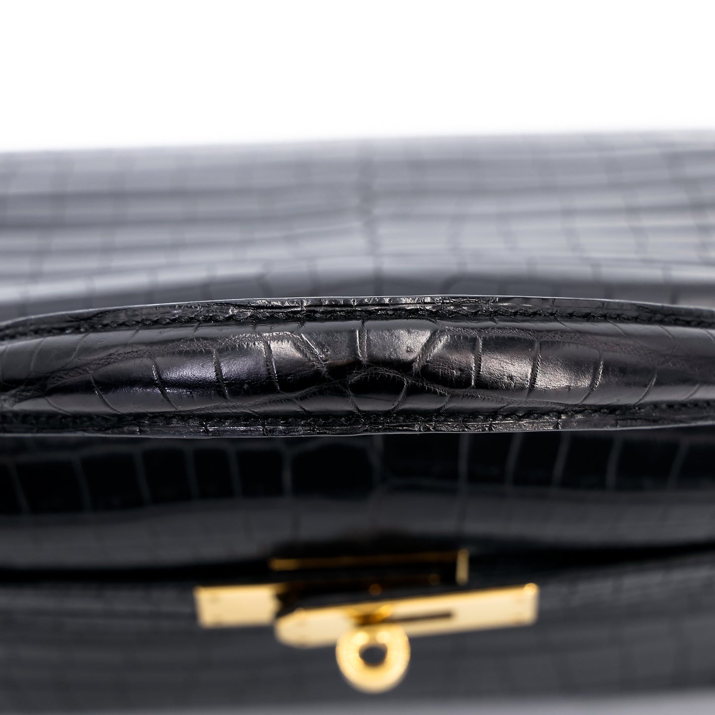 愛馬仕 Kelly 28 黑色霧面尼羅鱷魚皮