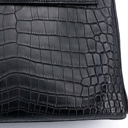 愛馬仕 Kelly 28 黑色霧面尼羅鱷魚皮