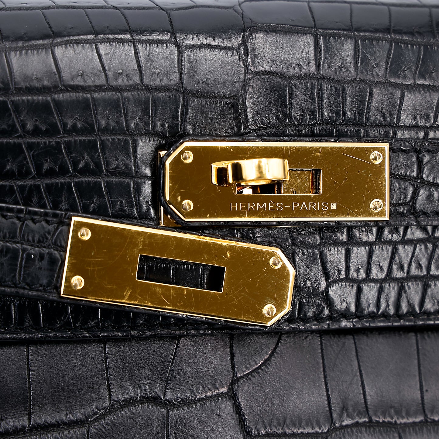 愛馬仕 Kelly 28 黑色霧面尼羅鱷魚皮