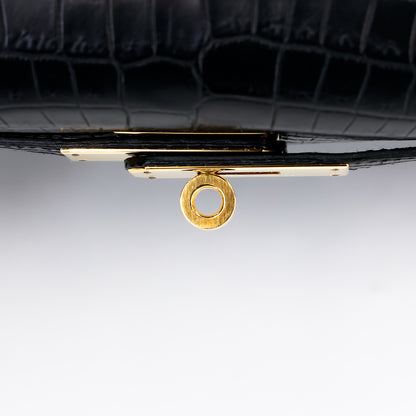 愛馬仕 Kelly 28 黑色霧面尼羅鱷魚皮