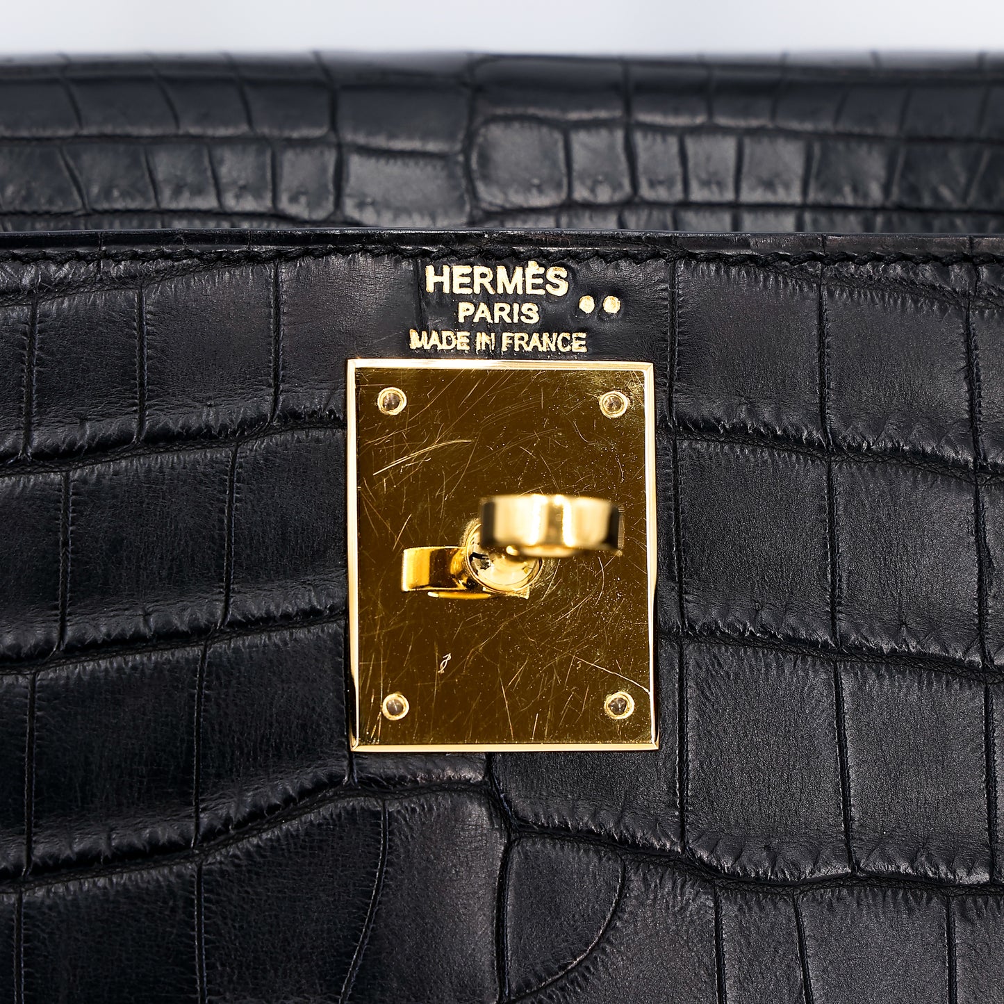 愛馬仕 Kelly 28 黑色霧面尼羅鱷魚皮