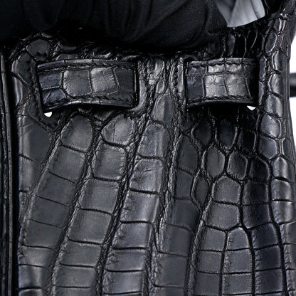 愛馬仕 Kelly 28 黑色霧面尼羅鱷魚皮