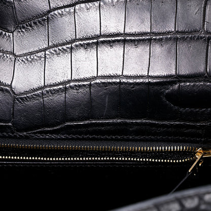 愛馬仕 Kelly 28 黑色霧面尼羅鱷魚皮