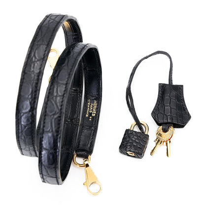 愛馬仕 Kelly 28 黑色霧面尼羅鱷魚皮