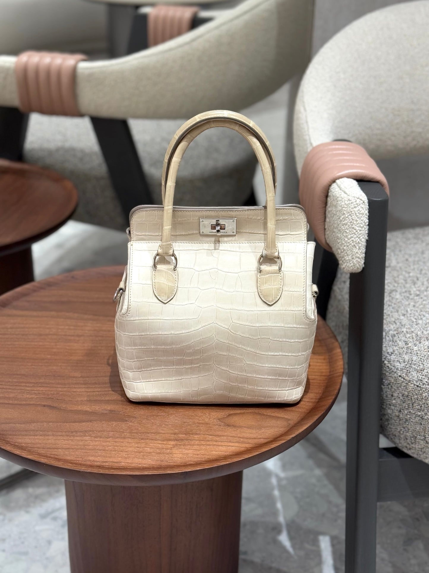 愛馬仕 Toolbox 20 Beton Matte Niloticus Crocodile 