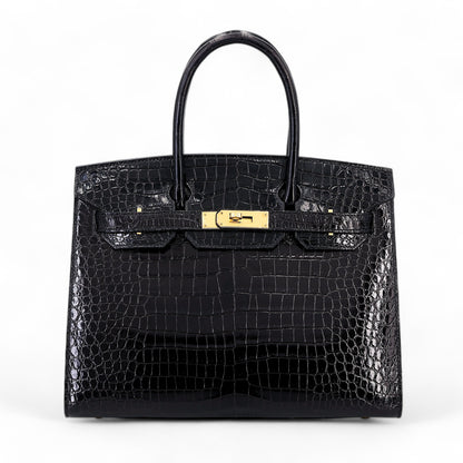 愛馬仕 Birkin 30 Sellier 黑色 Porosus 鱷魚皮