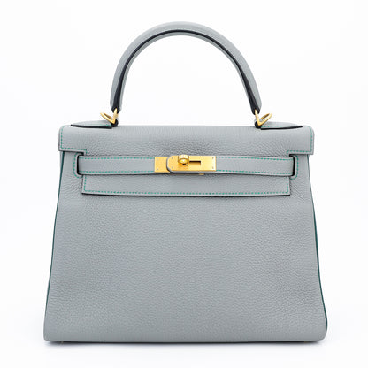 愛馬仕特別訂購 Kelly 28 HSS Gris Mouette Bleu Paon 