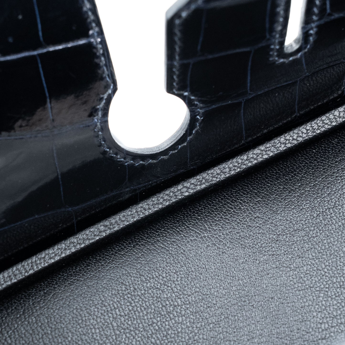 愛馬仕 Birkin 30 Touch 藍色海洋黑色亮面尼羅鱷魚皮