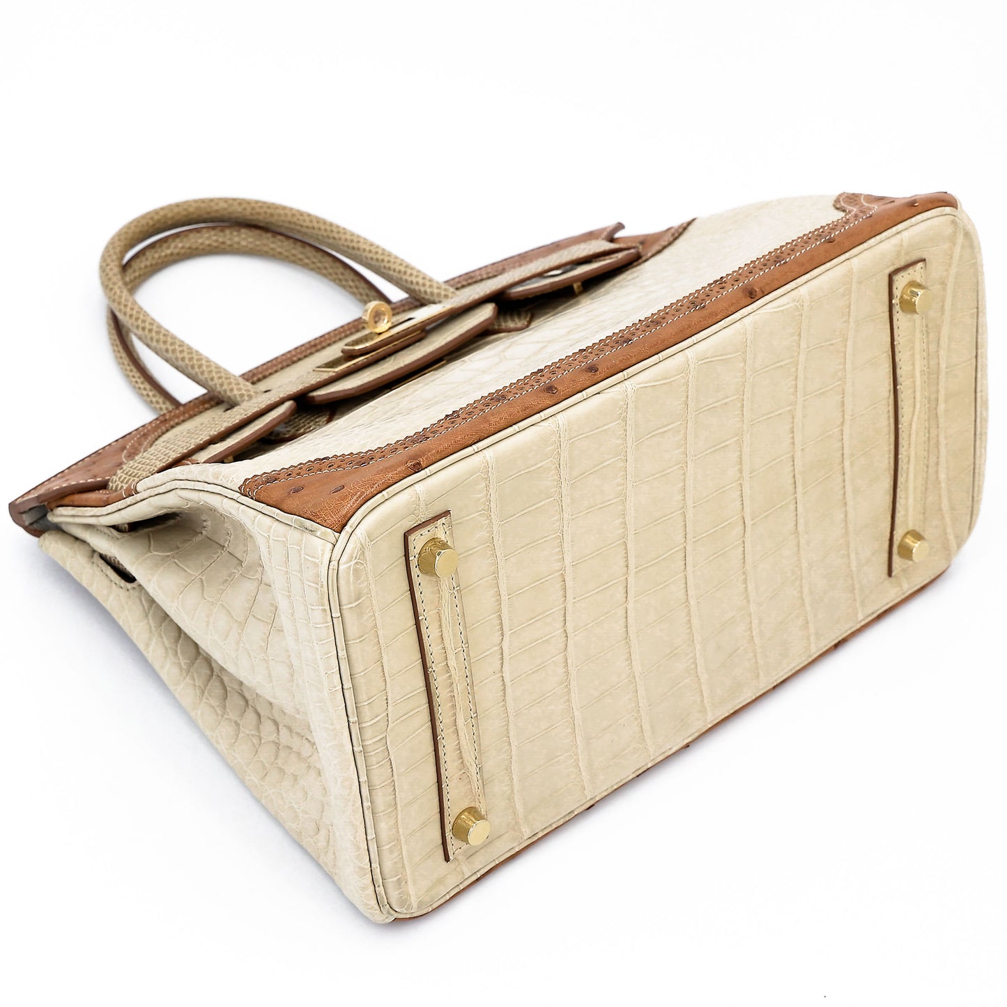 愛馬仕 Birkin Ghillies 30 Beton 霧鱷魚蜥蜴鴕鳥皮