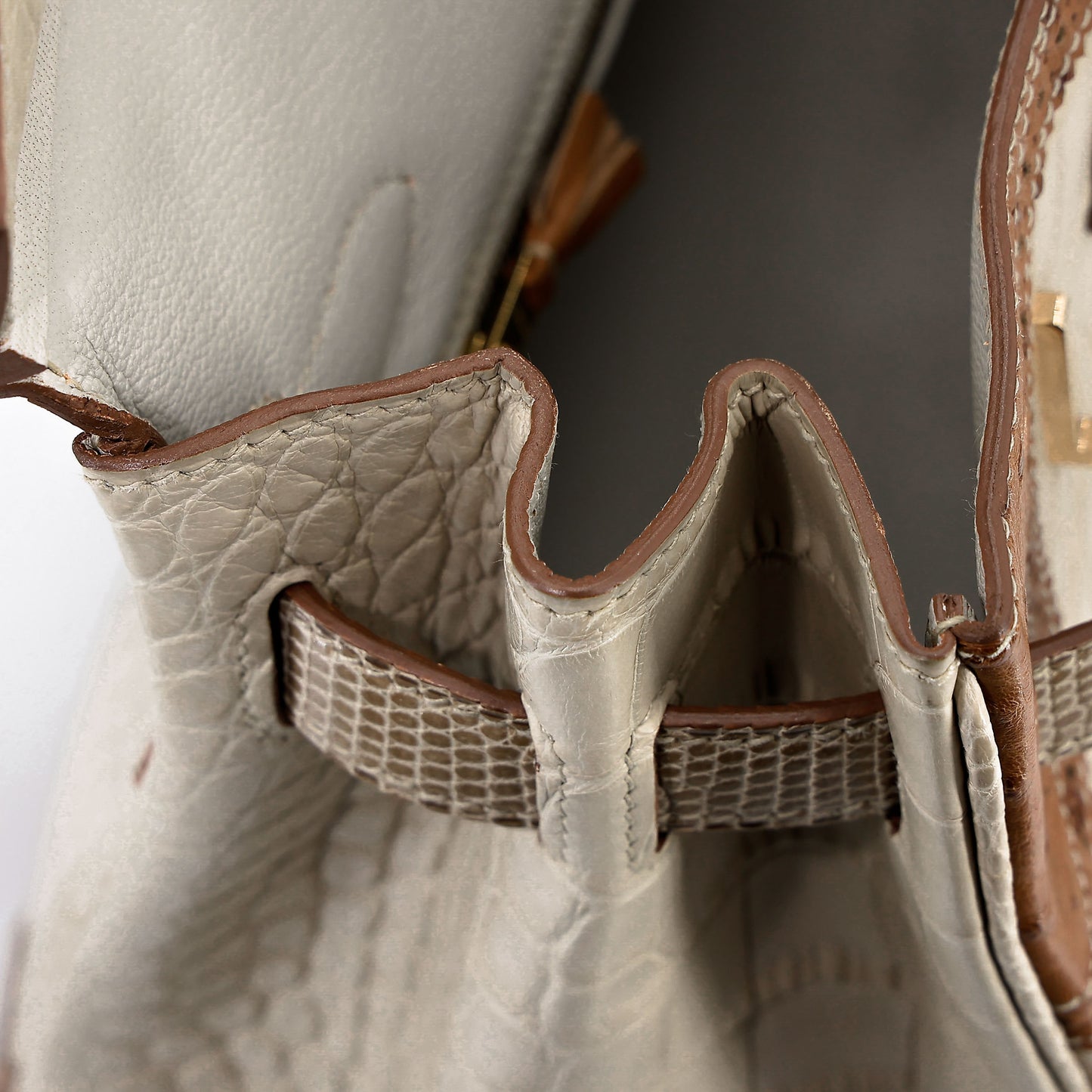 愛馬仕 Birkin Ghillies 30 Beton 霧鱷魚蜥蜴鴕鳥皮