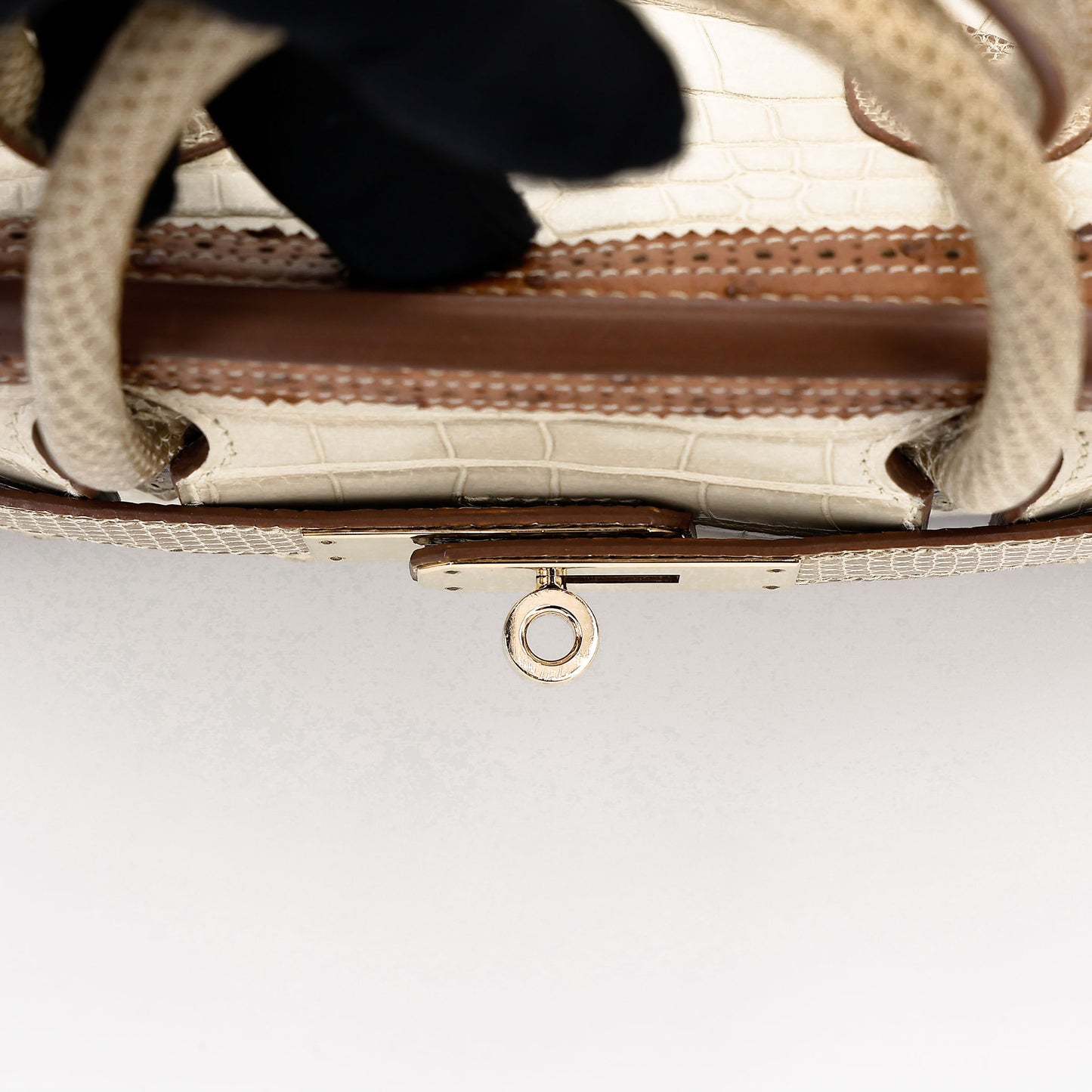 愛馬仕 Birkin Ghillies 30 Beton 霧鱷魚蜥蜴鴕鳥皮