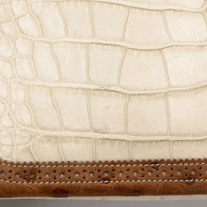 愛馬仕 Birkin Ghillies 30 Beton 霧鱷魚蜥蜴鴕鳥皮