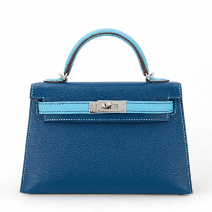 愛馬仕特別訂製迷你凱莉二代 HSS 深藍色 Celeste 