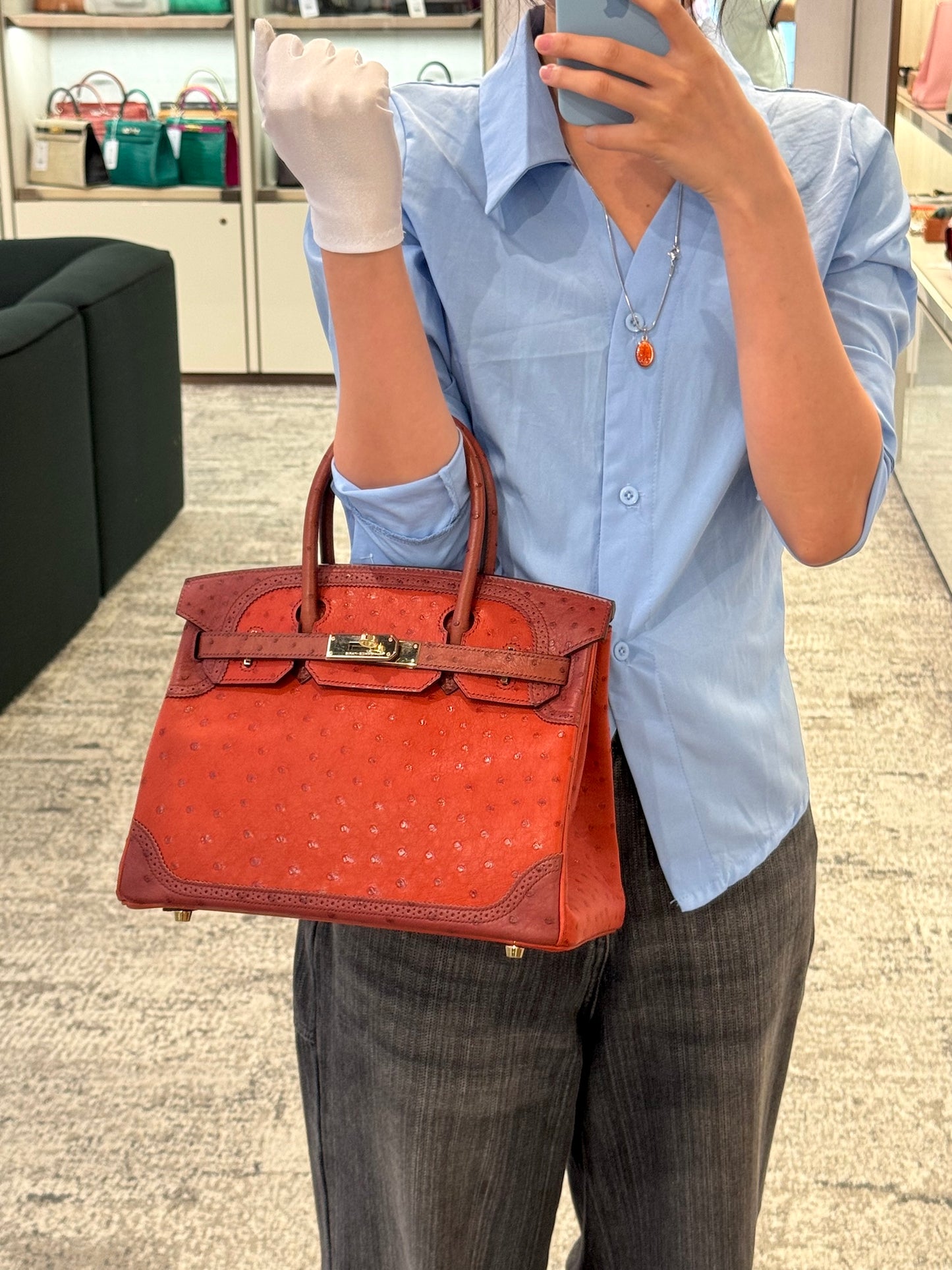 愛馬仕 Birkin Ghillies 30 Brique 