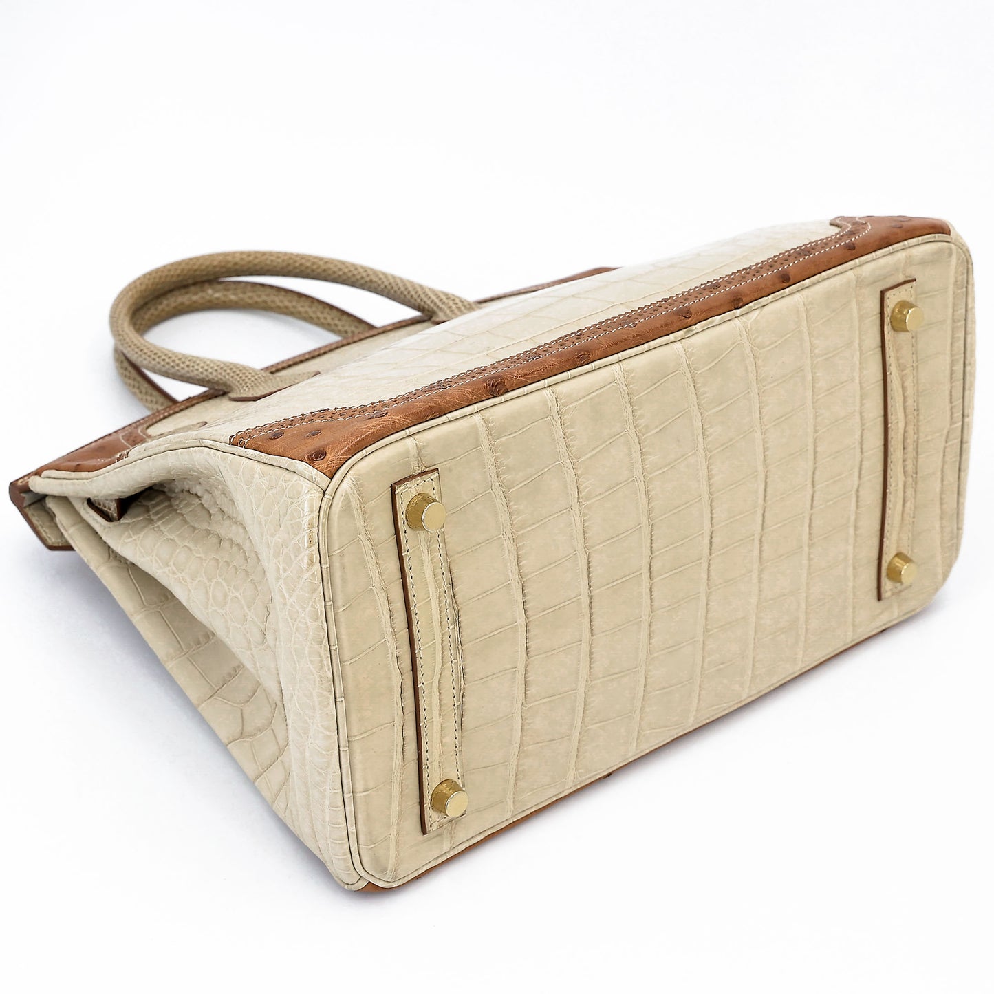 愛馬仕 Birkin Ghillies 30 Beton 霧鱷魚蜥蜴鴕鳥皮