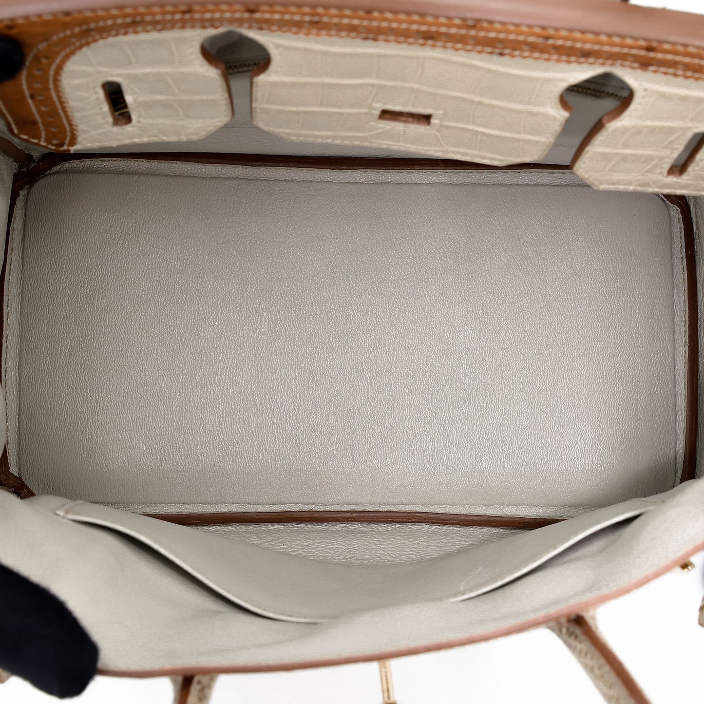 愛馬仕 Birkin Ghillies 30 Beton 霧鱷魚蜥蜴鴕鳥皮