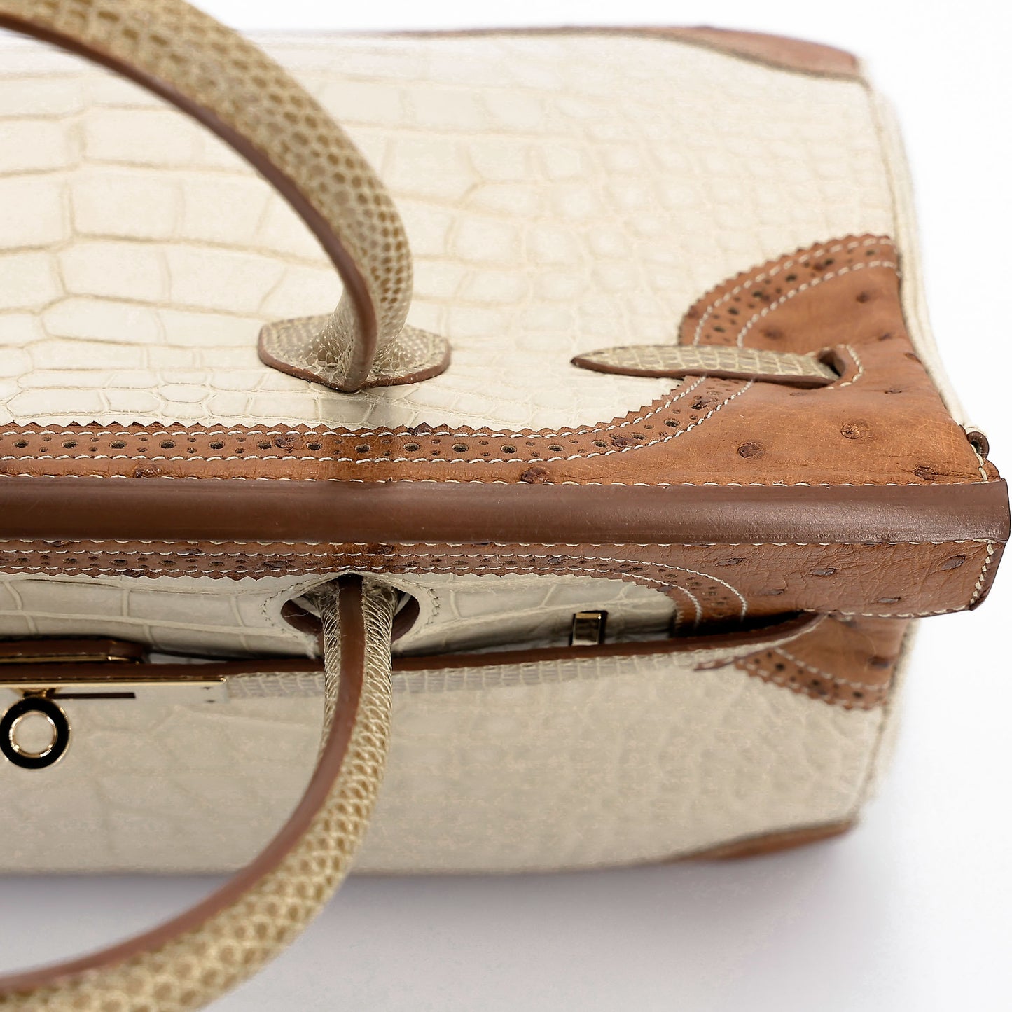 愛馬仕 Birkin Ghillies 30 Beton 霧鱷魚蜥蜴鴕鳥皮