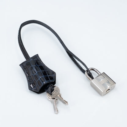 愛馬仕 Birkin 30 Touch 藍色海洋黑色亮面尼羅鱷魚皮