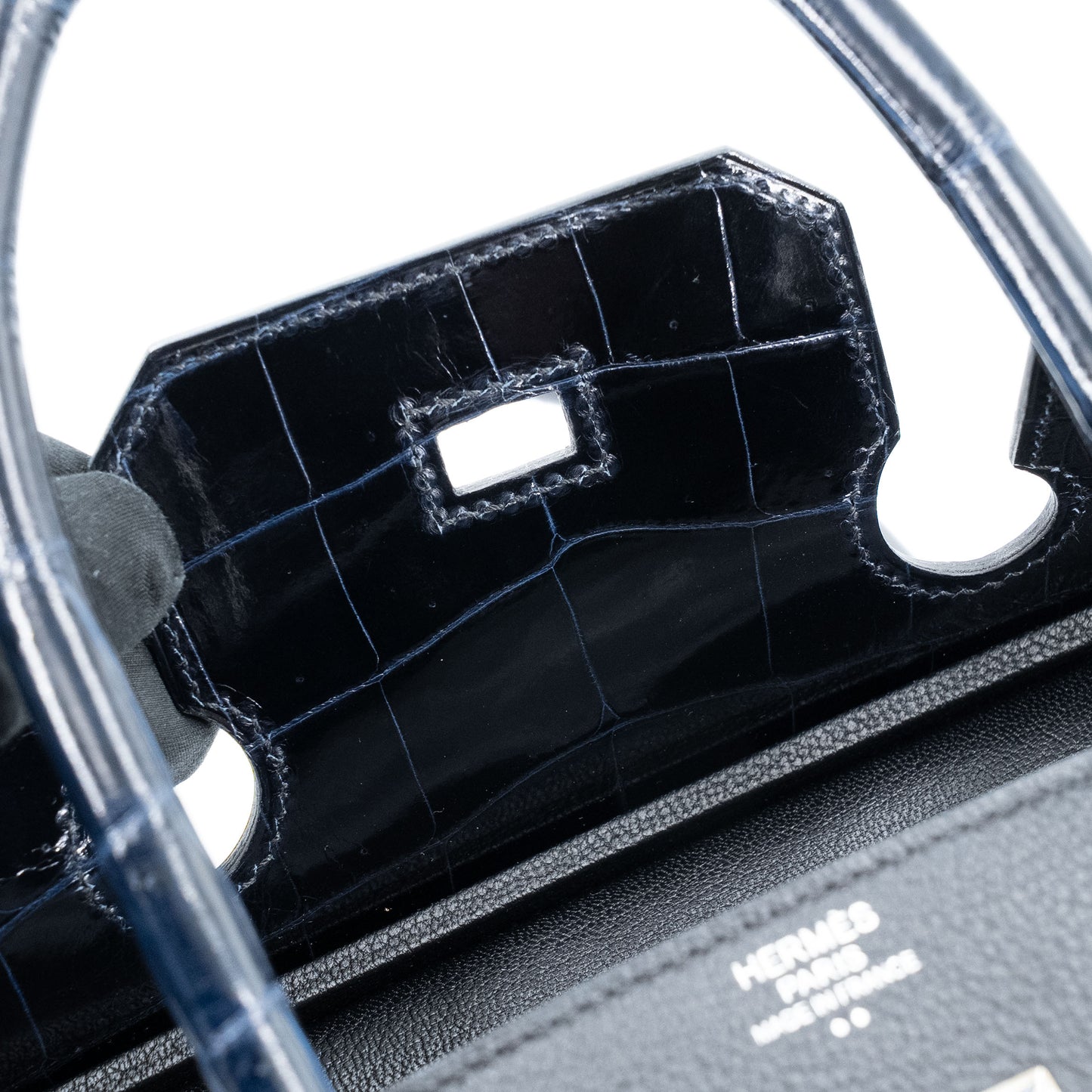 愛馬仕 Birkin 30 Touch 藍色海洋黑色亮面尼羅鱷魚皮