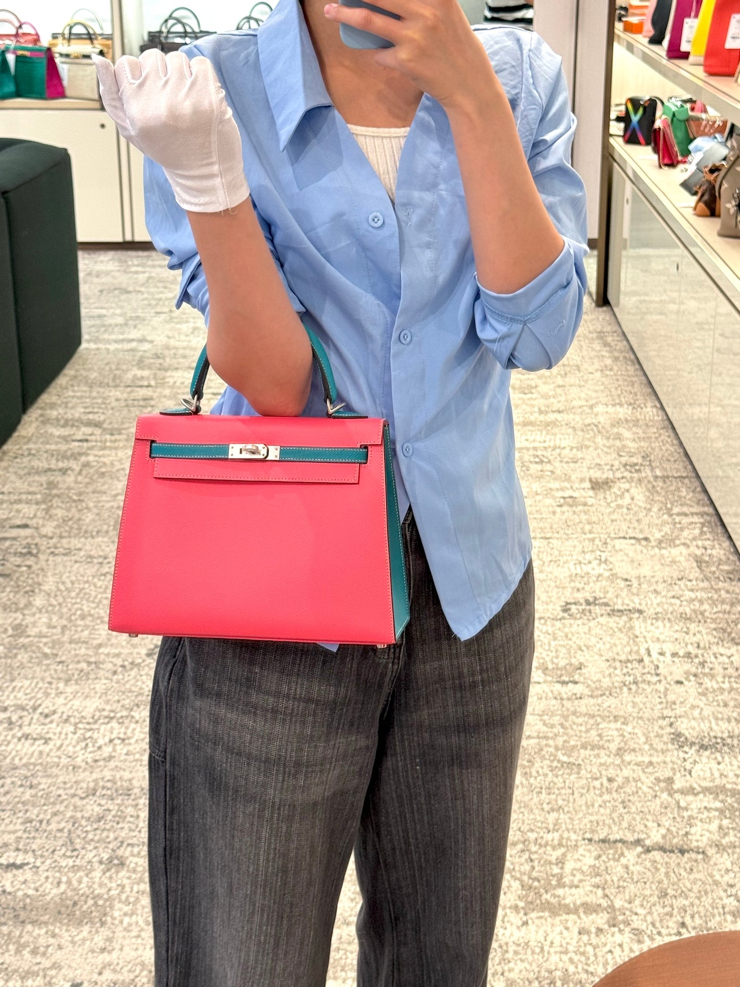 愛馬仕特別訂製 Kelly 25 Sellier HSS 玫瑰杜鵑