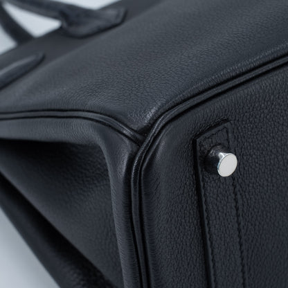 愛馬仕 Birkin 30 Touch 藍色海洋黑色亮面尼羅鱷魚皮